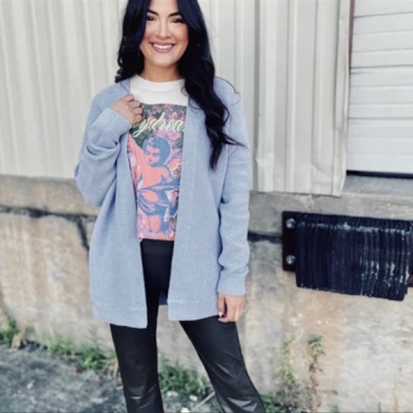 NWT FREE PEOPLE Ottoman Knit Open front Cadigan in Lavender women S oversized - Picture 6 of 8